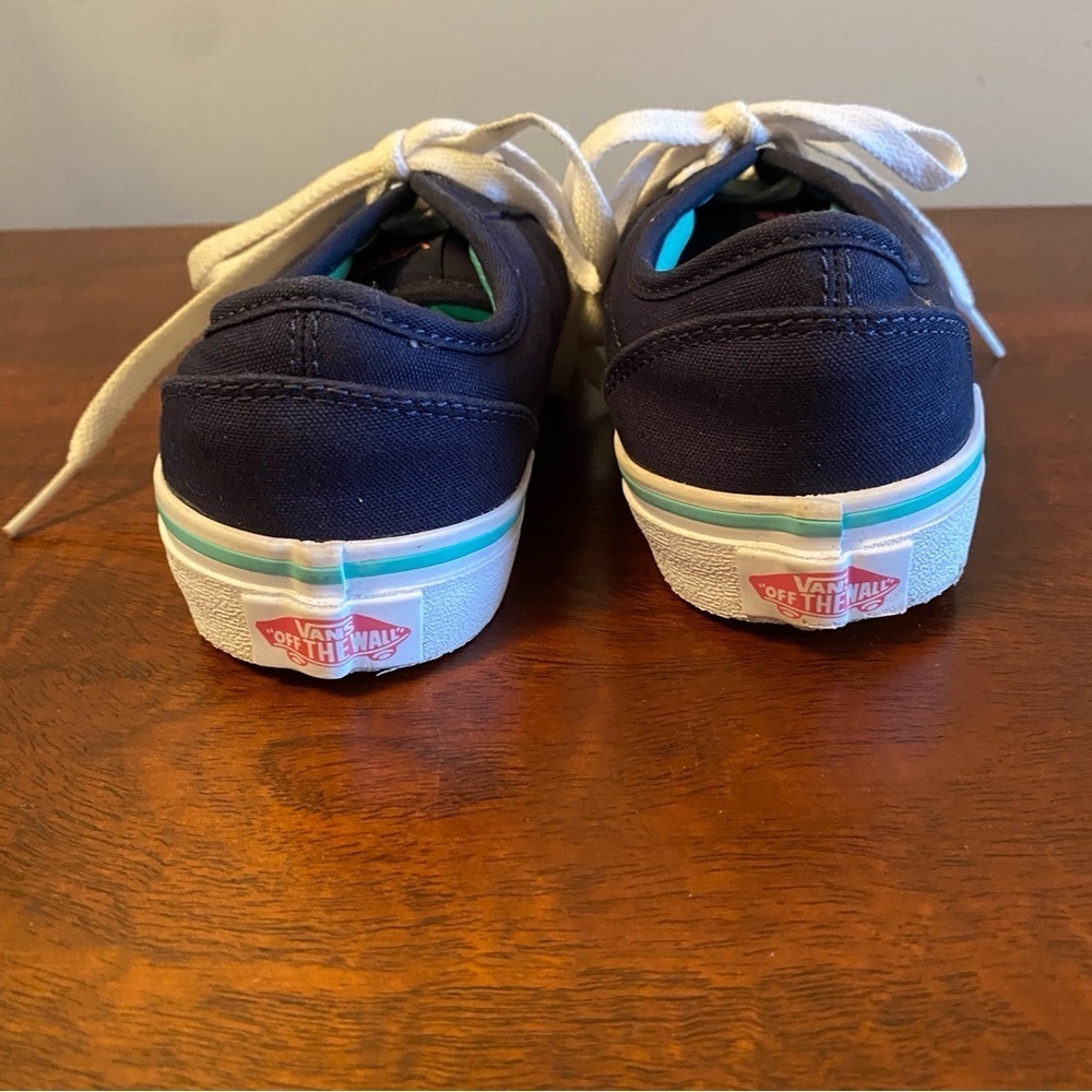 EUC Vans Blue and White Canvas Sneakers Size 2.5 - Picture 4 of 5